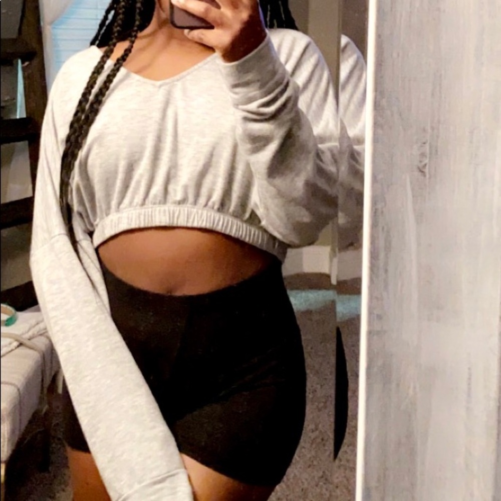 Cropped Gray Sweater - Picture 2 of 2